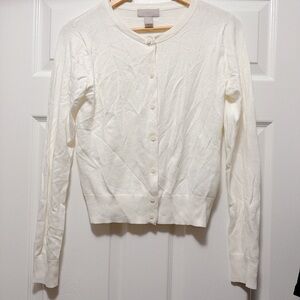 H&M Cream Button-Up Cardigan